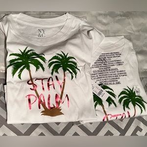 NY&CO short sleeve summer tee shirts “Stay Palm”